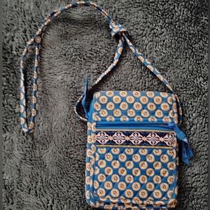 Vera Bradley "Riviera Blue" Hipster Bag Crossbody Retired Print